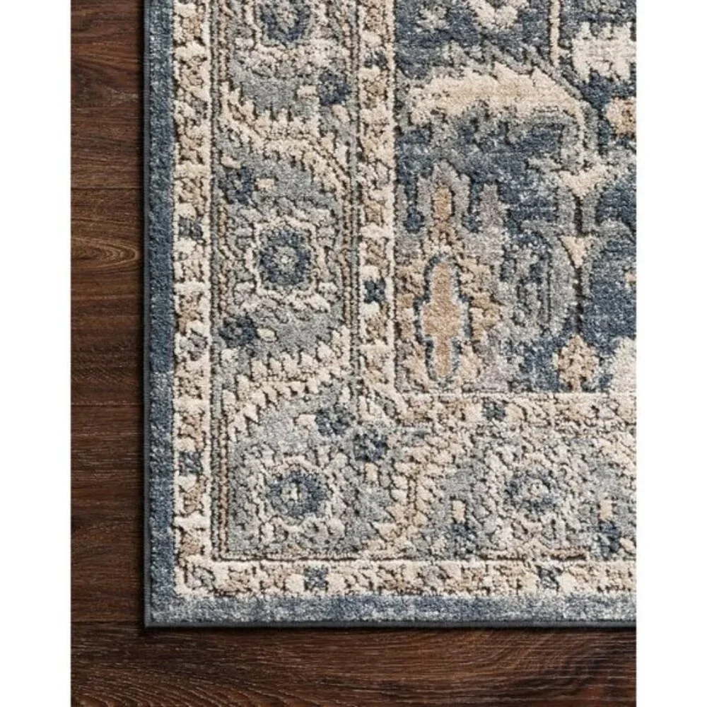 New 2.8x10.6 Teagan Runner Area Rug, Soft Low Pile Denim Neutral Hallway Carpet